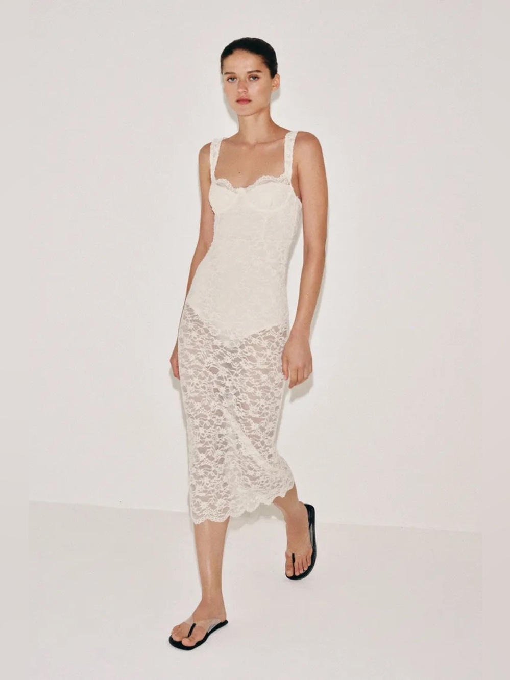 ZARA LACE MIDI DRESS